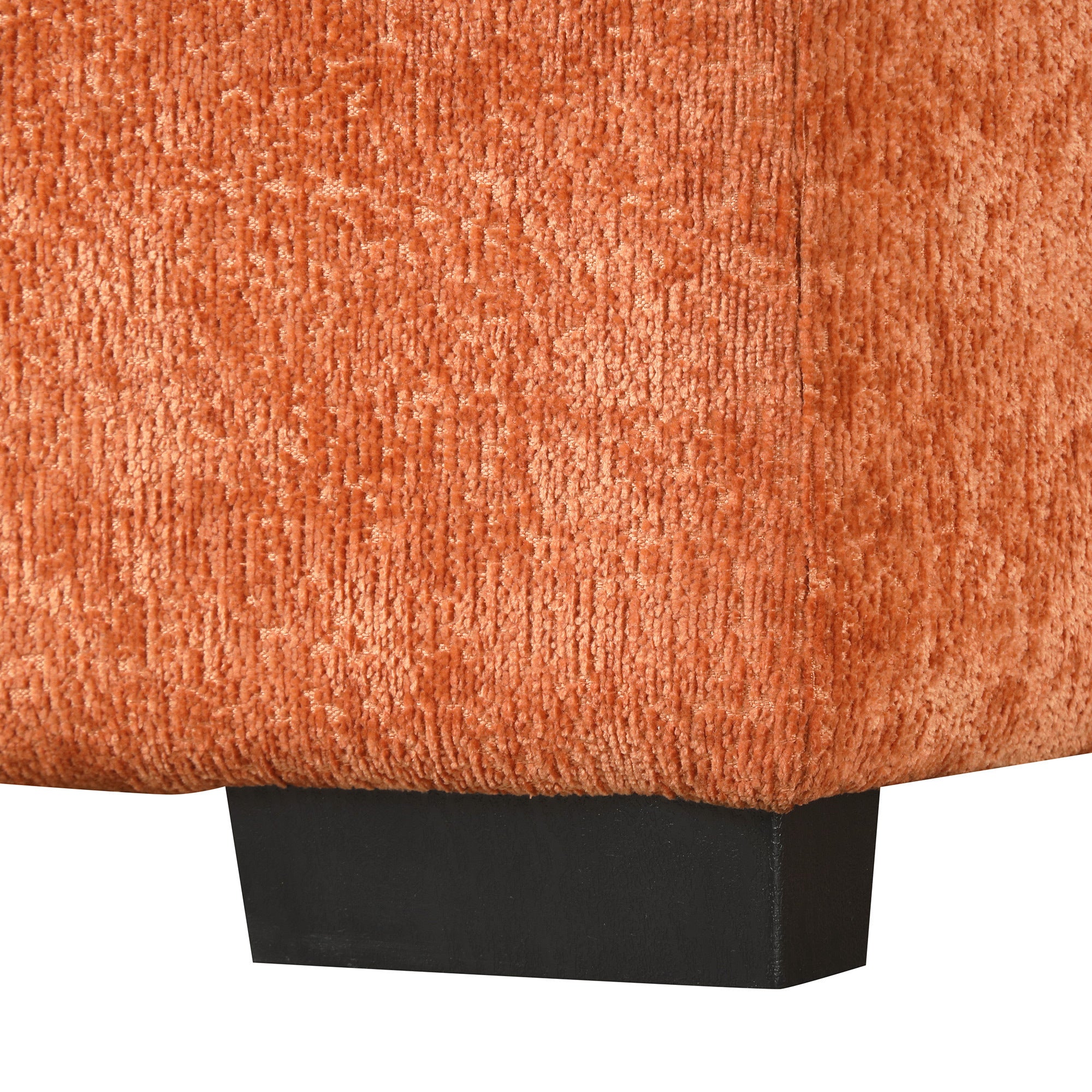 Convertible L-shaped Sofa Bed with Storage Ottoman, Power Sockets & USB Ports, Orange Chenille, 82.67' - Grand Goldman Shop