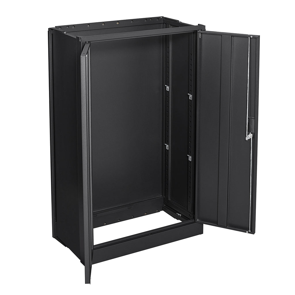 Black Metal Storage Cabinet with Locking Doors and Adjustable Shelf, Folding Filing Locker for Home Office, School, Garage, S