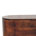 Solid Wood California Walnut Rounded Lid-Up Blanket Box, Nordic Legs, Brown - Grand Goldman Shop
