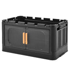Black,20' Side Wide Folding Storage Cabinet ,4 Tiers,19.69'×11.81'×40.55',Collapsible Storage Bins with Magnetic Door, Plastic Storage Cabinet with Wheels - Grand Goldman Shop