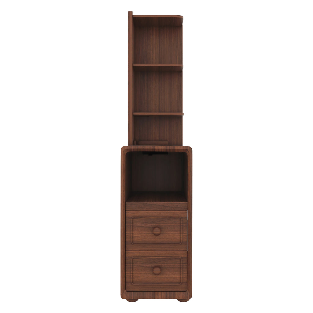 End Table with Drawers, Corner Table with Open Shelves, Tall Side Table for Bedroom and Corner(Expect Arrival Date 2025/4/16) - Grand Goldman Shop