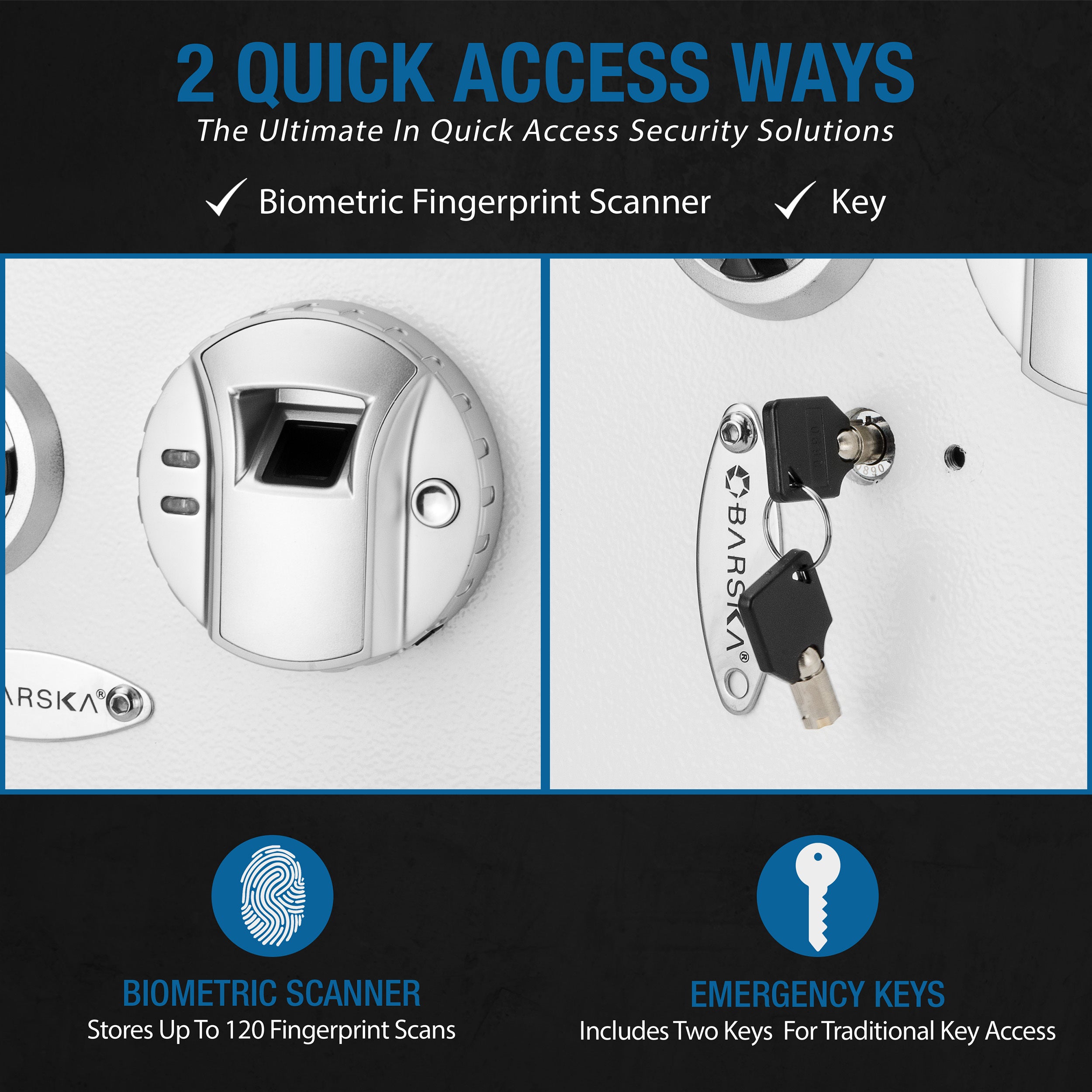 White Biometric Wall Safe - Grand Goldman