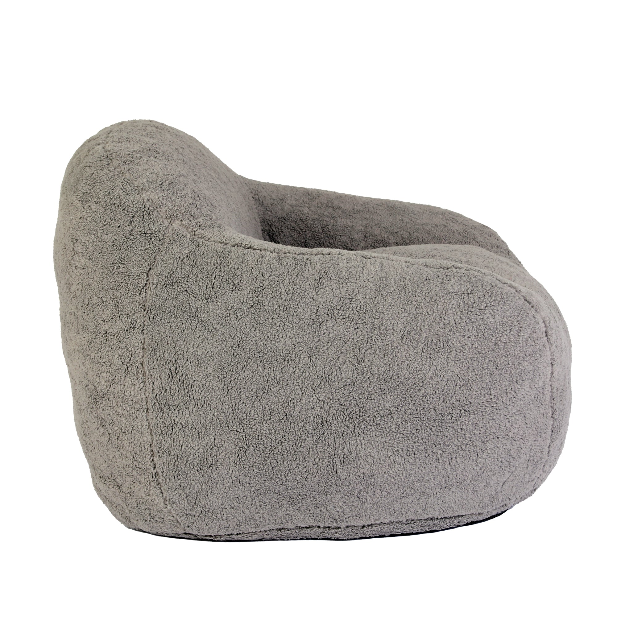 Giant Bean Bag Chair for Adults, Spacious Memory Foam Bean Bag Sofa with Armrests in Light Gray Teddy Fabric, Comfy Seating for Living Room or Bedroom - Grand Goldman Shop