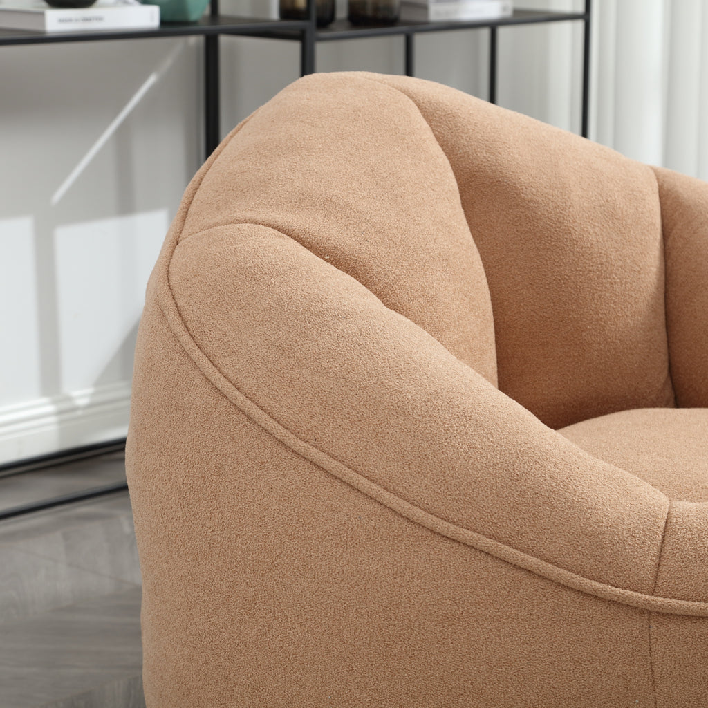 Bedding Bean Bag Sofa Chair with High-Pressure Foam and Footrest, Tan Microfiber - Grand Goldman Shop