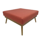 33' Large Square Ottoman Coffee Table, Upholstered Footrest Ottoman with Wood Farmhouse, for Living Room - Grand Goldman Shop