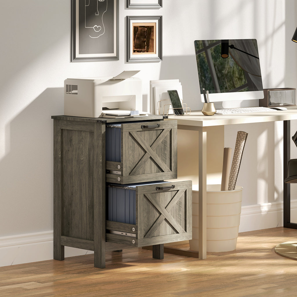 File Cabinet with 2 Drawers, Rustic Farmhouse Office Storage Cabinet | Premium Home Decor - Grand Goldman