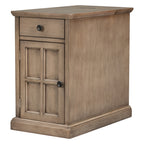 U-Can Classic Vintage Livingroom End Table Side Table with USB Ports and One Multifunctional Drawer with cup holders, Antique Brown (Old SKU: WF296294AAD) - Grand Goldman Shop