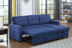 Upholstered Pull out Sectional Sofa with Chaise - Grand Goldman Shop