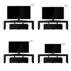 Modern Black TV Stand, 20 Colors LED TV Stand w/Remote Control Lights - Grand Goldman Shop