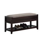 Rouen Seating Bench with Shoe Storage, Espresso - Grand Goldman Shop