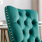 A&A Furniture,Nikki Collection Modern, High-end Tufted Solid Wood Contemporary Velvet Upholstered Dining Chair with Golden Stainless Steel Plating Legs,Nailhead Trim,Set of 2，Black and Gold, SW1601GN - Grand Goldman Shop