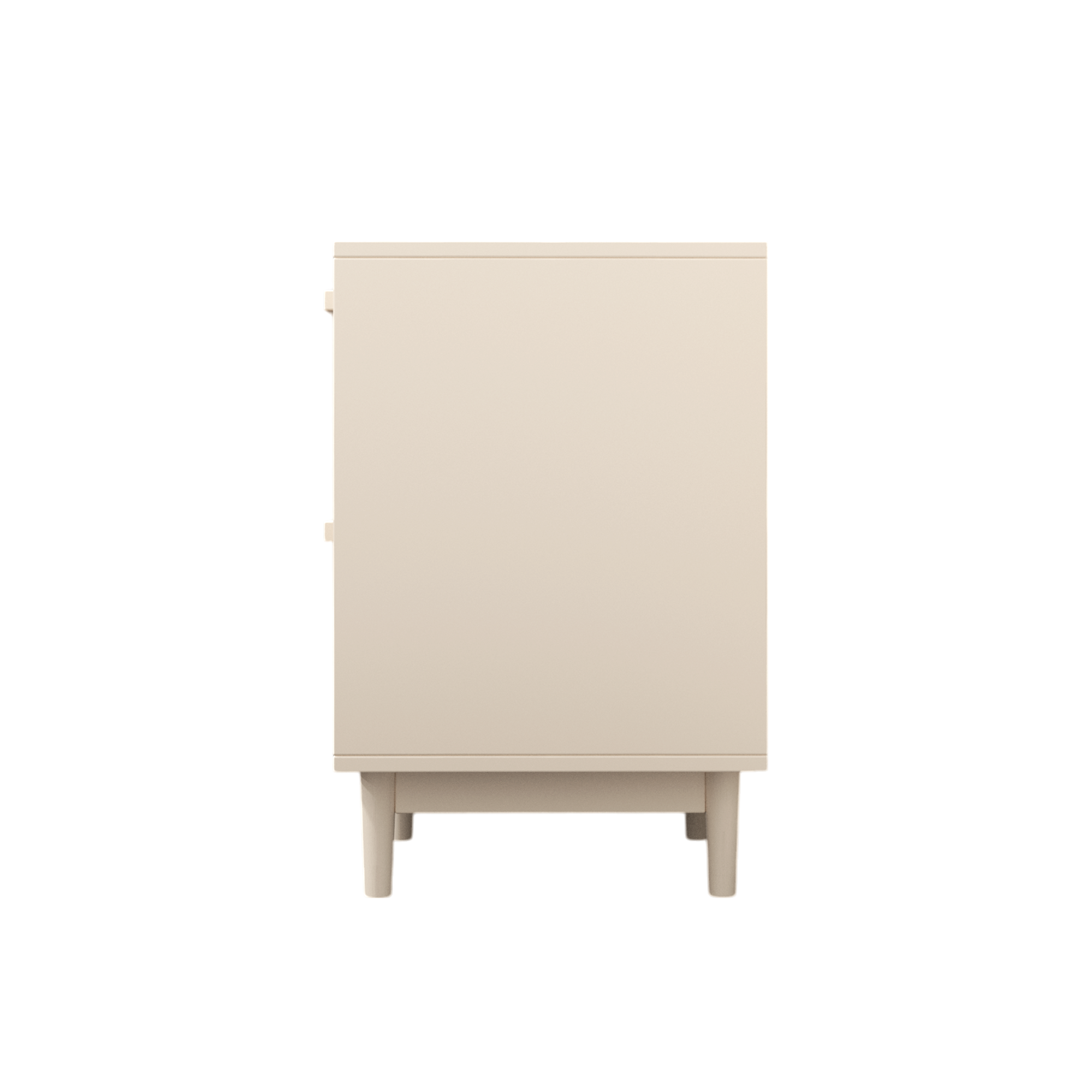 Rattan Nightstand with Wood Finish and 2 Faux Rattan Drawers, Antique Natural Color, Storage Side Table for Bedroom or Living Room - Grand Goldman Shop