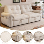 W3820S00024, a 77-inch convertible sofa bed, and a 2-in-1 piece suitable for both sitting and lying. Made of cloud-like fabric, it is applicable to living rooms, bedrooms and apart - Grand Goldman Shop