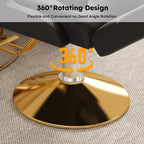 Professional Hydraulic Barber Chair with 360° Swivel, Adjustable Height, Stainless Steel Armrests & Reclining Backrest in Black & Gold - Grand Goldman Shop