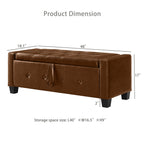 48' Ottoman Bench with Storage, Bench for Bedroom,Living Room,Hallway, Upholstered Tufted Faux Leather PU Ottoman Brown - Grand Goldman Shop