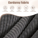 48' Soft Corduroy Loveseat Couch W/Soft Cushions,Side Storage Pocket,Sturdy Composite Board & Solid Wood Frame, High Rebound Sponge,Easy Assembly,Ideal for Living Room,Apartment,Dorm,Office. - Grand Goldman Shop