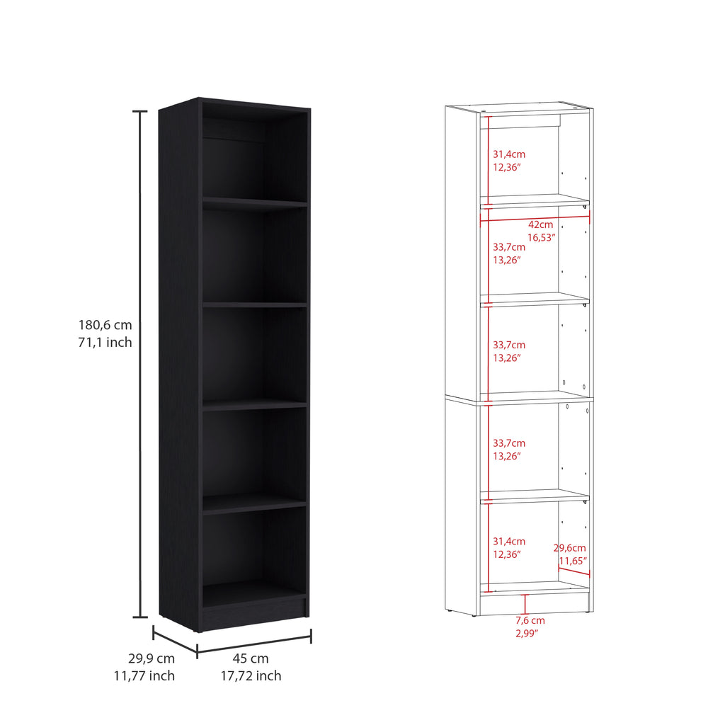 2 Piece Bookcase Living Room Set,  Storage Cabinet, 42' Wide and 9 Shelves Black - Grand Goldman