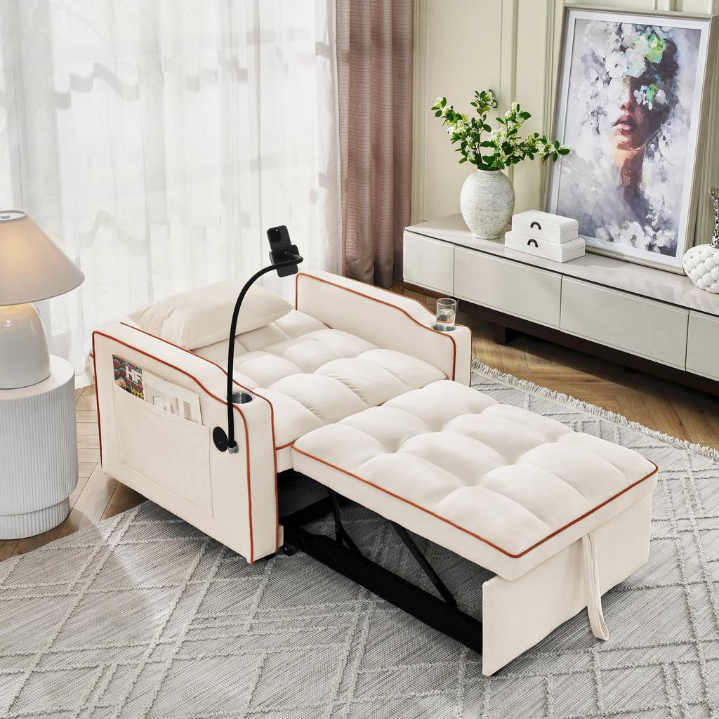 Convertible Sleeper Chair Sofa Bed Adjustable Pull Out Sleeper Chair Bed Multi-Pockets Folding Sofa Bed for Living Room Bedroom Small Space,3-in-1 Sofa Bed - Grand Goldman Shop