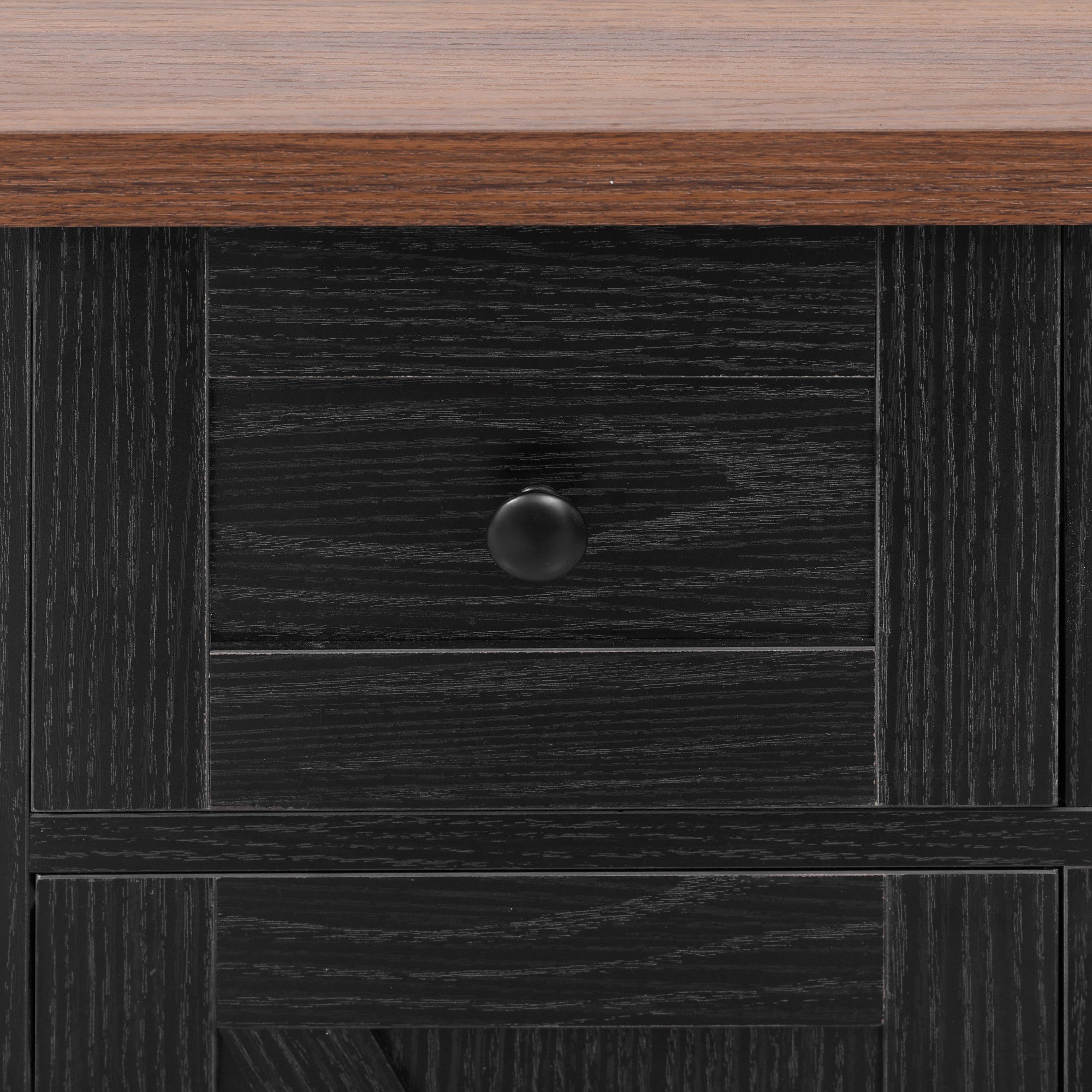K&K 53'' Farmhouse Kitchen Island with Two Tempered Glass Cabinet Doors, Power Outlet, Rolling Kitchen Cart on Wheels with Drop Leaf, 5 Open Side Racks, 3 Drawers, for Kitchen, Dining Room, Black - Grand Goldman Shop