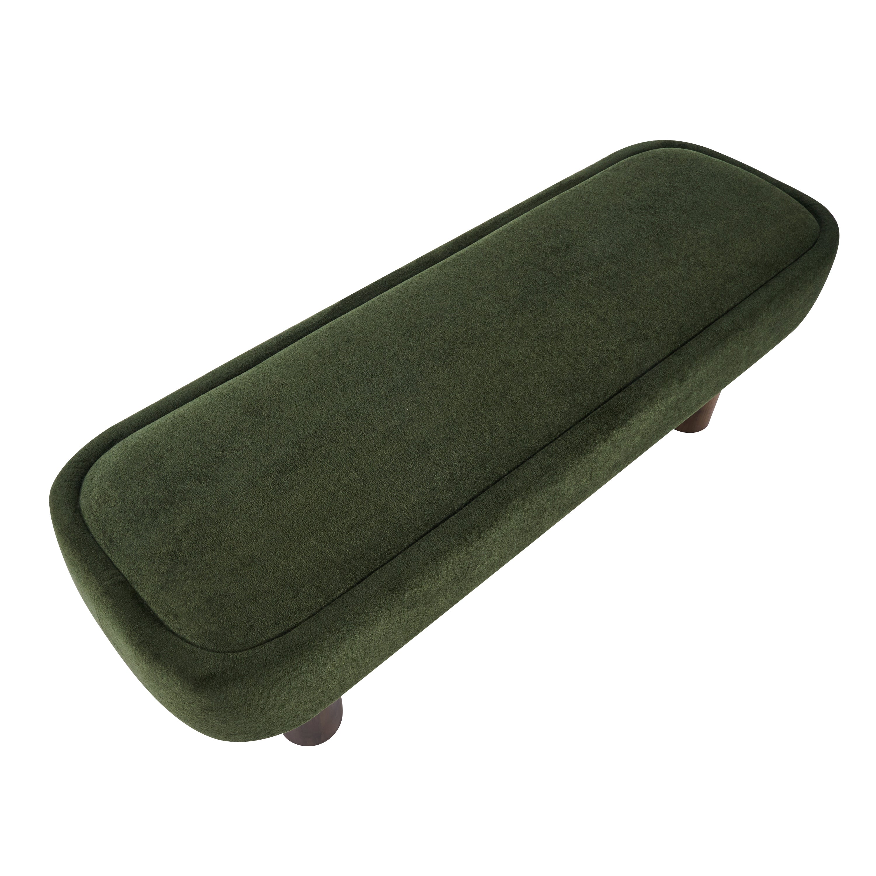 Indoor Green Fabric Dining Bench with Walnut Color Legs, 51.57'L Upholstered Seating for Kitchen, Dining Room and Living Space,250lbs Capacity - Grand Goldman Shop