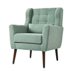Modern Accent Chair,Teddy Fabric Living Room Chairs Comfy Reading Chair,Mid Century Accent Chair, Lounge Arm Chairs Armchair for Living Room Bedroom (Light Green) - Grand Goldman Shop