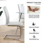 Modern Dining Chairs with Faux Leather Padded Seat Dining Living Room Chairs Upholstered Chair with Chrome Metal Legs Design for Kitchen, Living, Bedroom, Dining Room Side Chairs Set of 4 - Grand Goldman Shop