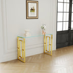 Console Table Stainless Steel Glass,Meal side table Golden Clear  bs-02 - Grand Goldman Shop