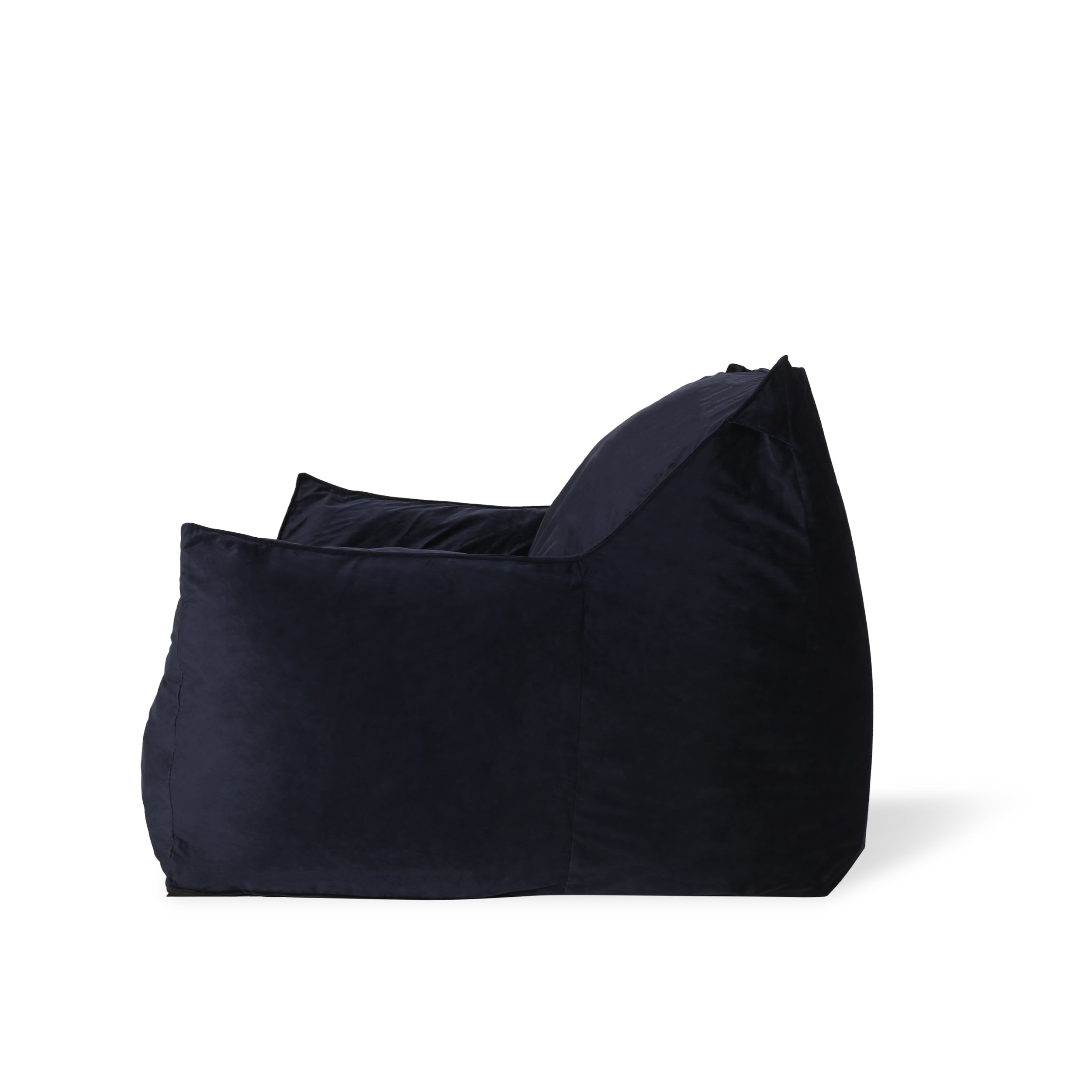 Allea Velveteen Bean Bag Chair with Armrests, Midnight Blue, Velvet, 40x40x32 inches - Grand Goldman Shop