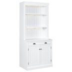 83.4'Tall Bookshelf with 3 pieces LED Lighting, Modern Bookcase with 2 Doors and 1 Drawer,Storage Bookcase with Open Shelves for Living Room,Home Office,White - Grand Goldman Shop