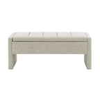 Modern Upholstered Bed End Bench with Storage, Comfy Light Grey Linen Foot Rest for Living Room and Bedroom - Grand Goldman Shop