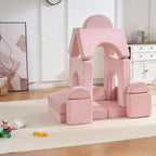 Stylish 14 PCS Modular Kids Play Couch, Child Sectional Sofa, Versatile Toddler Soft Building Blocks Sofa Playset for Playroo