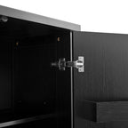 70' Kitchen Pantry Cabinet with 2 Cabinet Shelves,Luxurious Wooden Cupboard with 6 Door Shelves and 3 Drawers for Kitchen, Dining Room,Black - Grand Goldman Shop