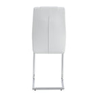 Modern Dining Chairs with Faux Leather Padded Seat Upholstered Chair with Metal Legs Design Set of 6 White PU - Grand Goldman Shop