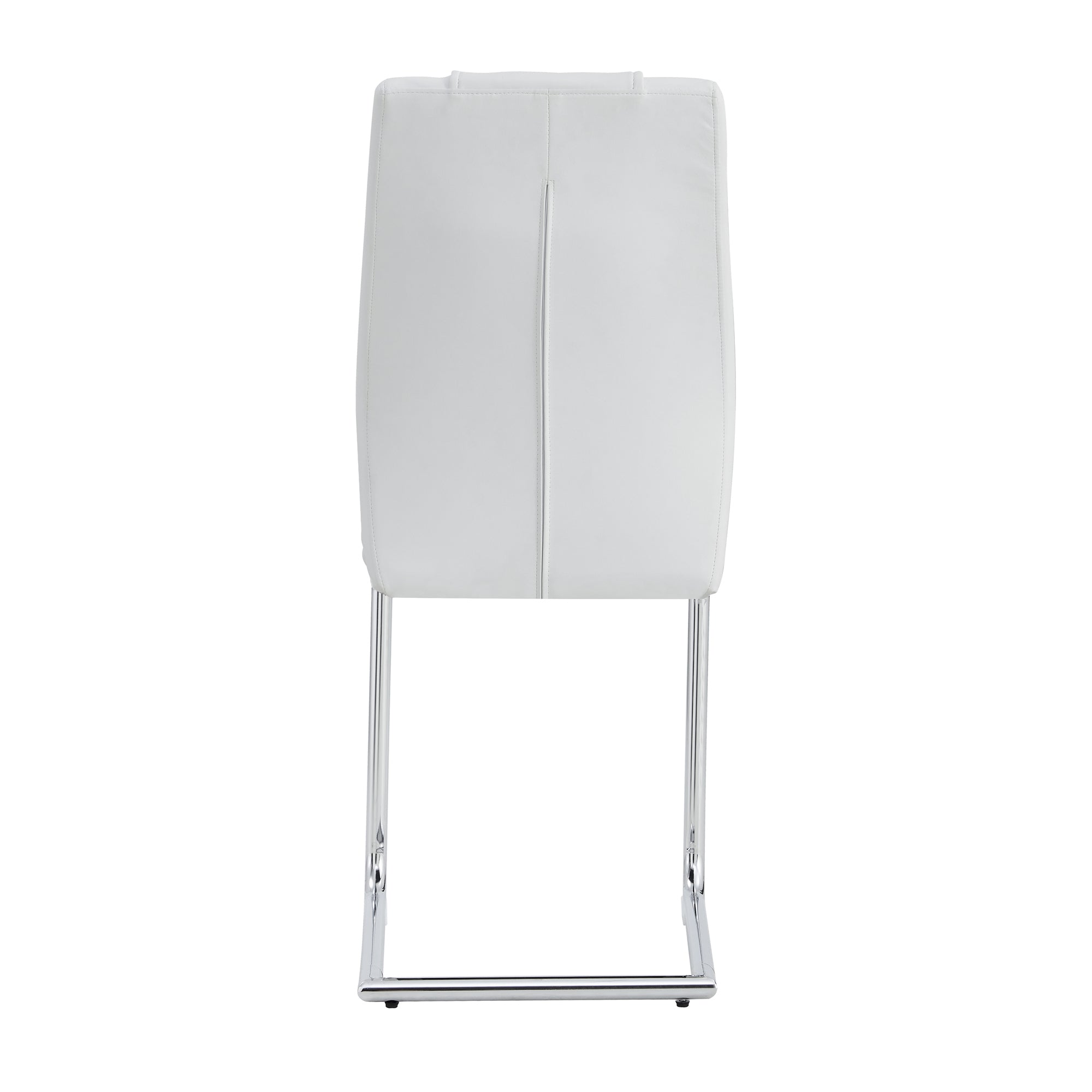 Modern Dining Chairs with Faux Leather Padded Seat Upholstered Chair with Metal Legs Design Set of 6 White PU - Grand Goldman Shop
