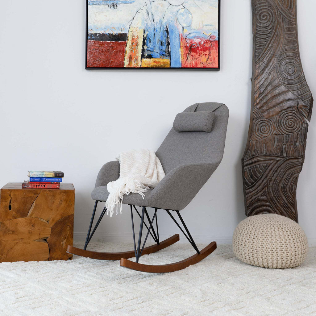 Chloe Mid Century Modern Rocker Livingroom And Bedroom Chair - Grand Goldman Shop