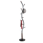 Arles Metal Black and Walnut Standing Coat Rack - Grand Goldman Shop