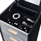 Myles Black, Silver & Gold Finish Jewelry Armoire - Grand Goldman Shop