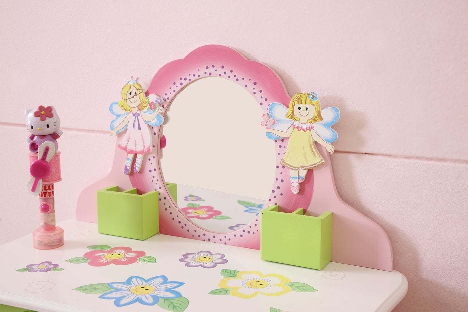 Kids Funnel Layla Girls Flower Vanity Set with Stool - Grand Goldman