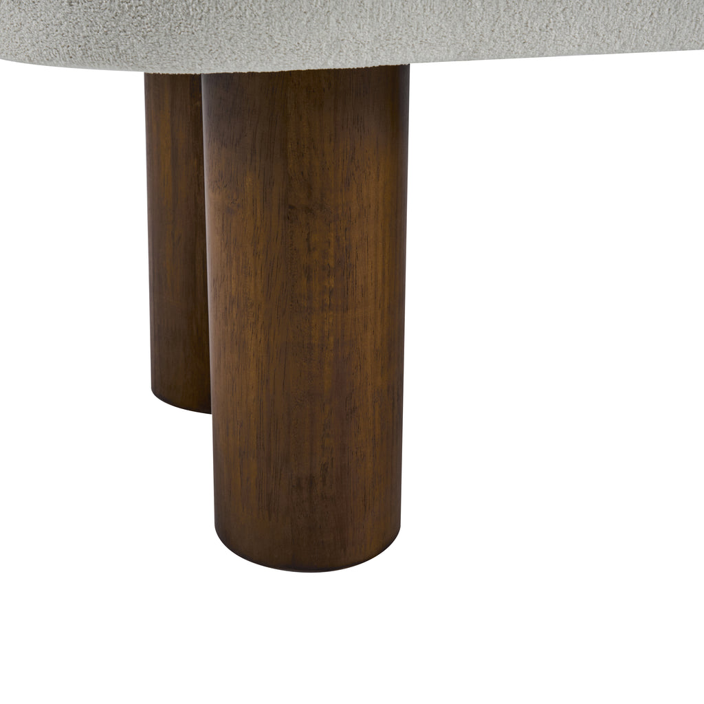 Indoor Beige Fabric Dining Bench with Walnut Color Legs, 51.57'L Upholstered Seating for Kitchen, Dining Room and Living Space,250lbs Capacity - Grand Goldman Shop