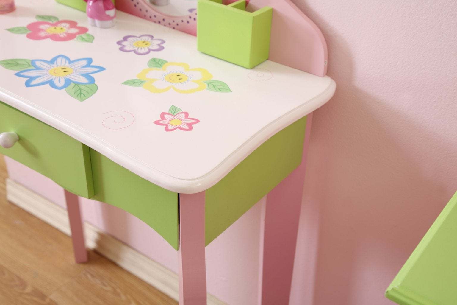 Kids Funnel Layla Girls Flower Vanity Set with Stool - Grand Goldman