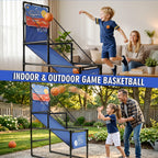 Kids Single Shot Basketball Arcade Game, Indoor Basketball Hoop with 2 Balls & Pump, Foldable Stand for Toddlers & Children |