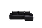 96.9' Cloud Sectional Couch with L-Shape Chaise,Modern Modular Sofa with Deep Seat, Upholstered Couches for Living Room Bedroom,No Assembly Required, (Corduroy Fabric),Black - Grand Goldman Shop