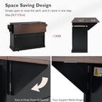 K&K 54.9' Kitchen Island with Drop Leaf, Power Outlet, Kitchen Storage Cart with 4 Door Shelves, Cross Barn Doors & Visual Glass Door, Rolling Kitchen Island on 4 Wheels for Kitchen, Dining Room,Black - Grand Goldman Shop