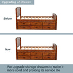 Orisfur. Twin Size Platform Storage Bed Solid Wood Bed with 6 Drawers - Grand Goldman Shop