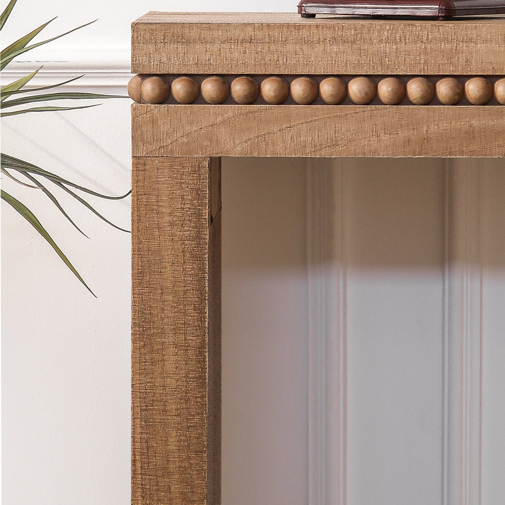 Rustic Manufactured Wood Console Table with Beaded Accent, 64L x 14W x 32H - Grand Goldman Shop