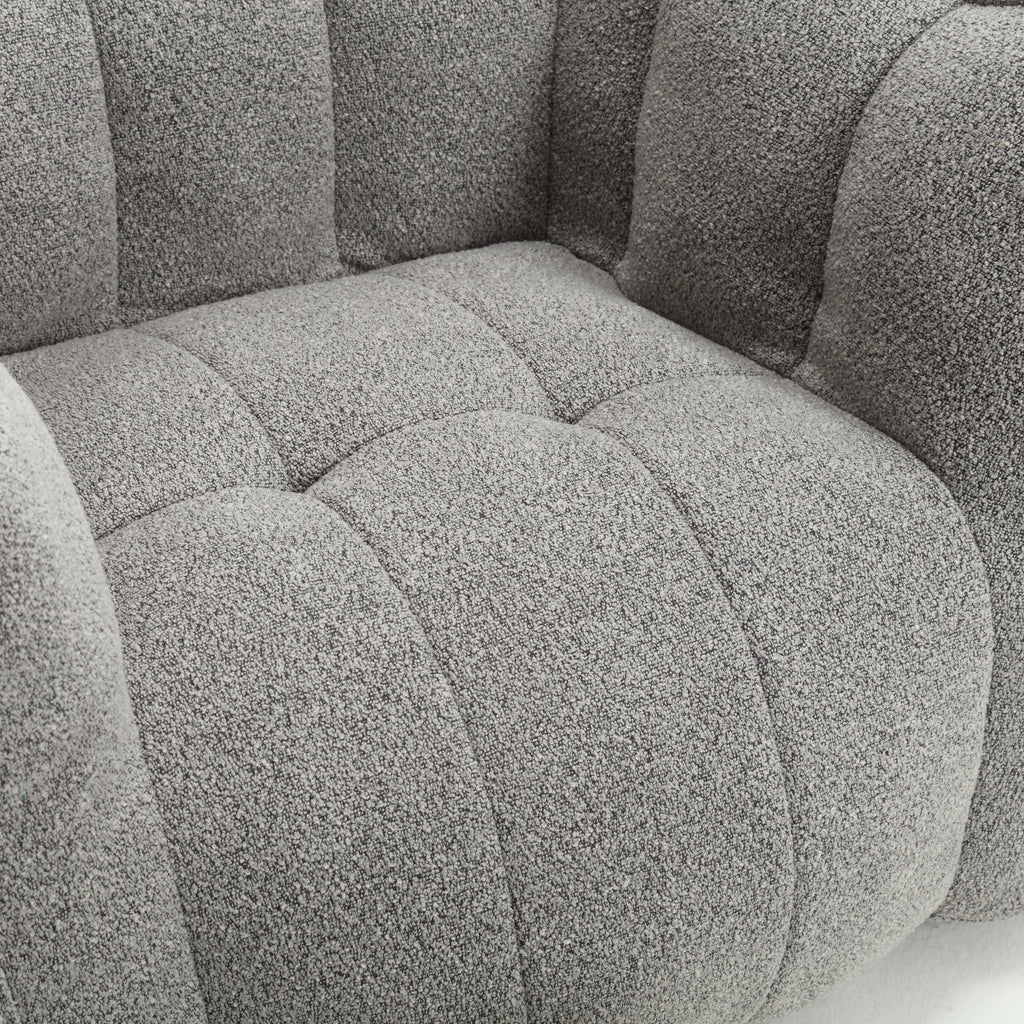 Soft Chenille Bean Bag Chair with High Resilient Foam for Living Room and Bedroom, Comfortable Square Lazy Sofa with Footstool for Adults - Grand Goldman Shop