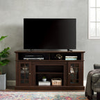 Classic TV Media Stand Modern Entertainment Console for TV Up to 65' with Open and Closed Storage Space, Espresso, 58.25'W*15.75'D*32'H - Grand Goldman Shop