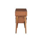 39' Retro Bohemian Style Wooden Makeup Vanity Set with Charging Plug&USB Port and Stool, Dressing Table with 3 Storage Drawers and 1 Rectangular Rattan Drawer, Walnut - Grand Goldman Shop