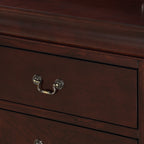 Contemporary Louis Philip Cherry Finish Chest with Five Drawers Solid Wood Ample Storage - Grand Goldman Shop
