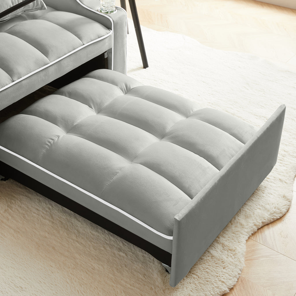 3-in-1 Sofa Bed, Convertible Sleeper Chair Sofa Bed Adjustable Pull Out Sleeper Chair Bed Multi-Pockets Folding Sofa Bed for Living Room Bedroom Small Space (Grey) - Grand Goldman Shop